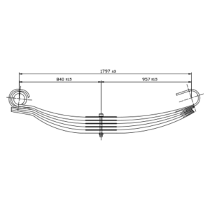دست فنر پارابولیک چرخ عقب Volvo FM/FM10/FH7/12/16